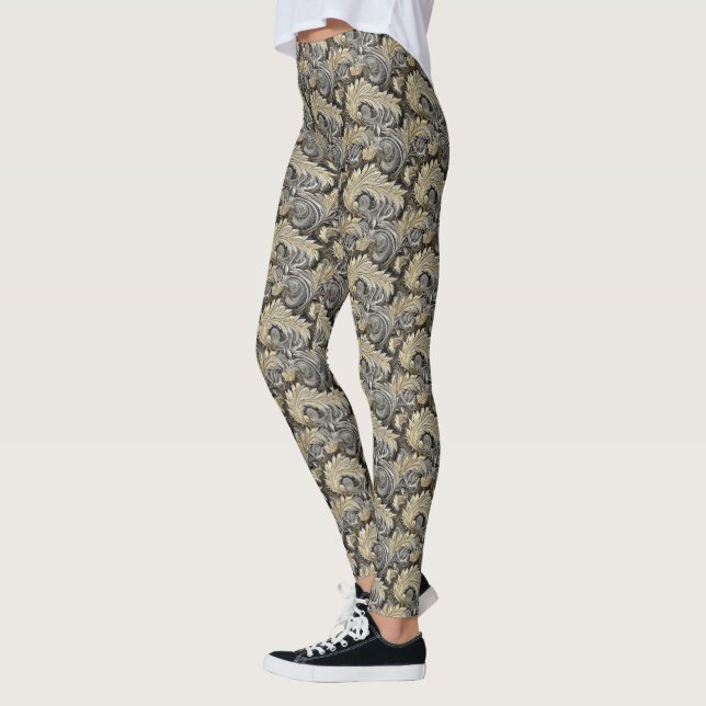 Eleganter Silvester mit schwarzem Wirbel Leggings (Links)