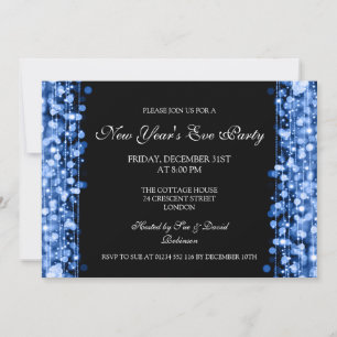 Eleganter Silvester Party Glitzern Einladung