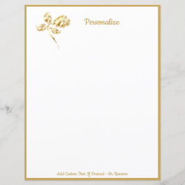 Eleganter Single Gold Rose Personalisiert