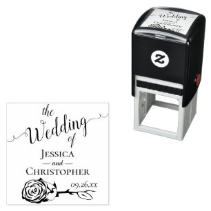 Eleganter Single Rose die Hochzeit von Permastempel