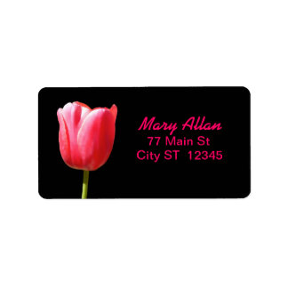 Eleganter Single Tulip Bloom Adressaufkleber