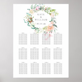 Eleganter Sitzplan für Wasserfarben Poster