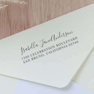 Eleganter Skriptname und benutzerdefinierte Rückse Gummistempel