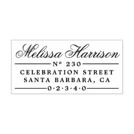 Eleganter Skriptname | VINTAGE RÜCKSENDEADRESSE Gummistempel