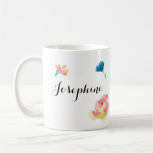 Eleganter Skripttyp, boho-Wasserfarbe-Blume Kaffeetasse