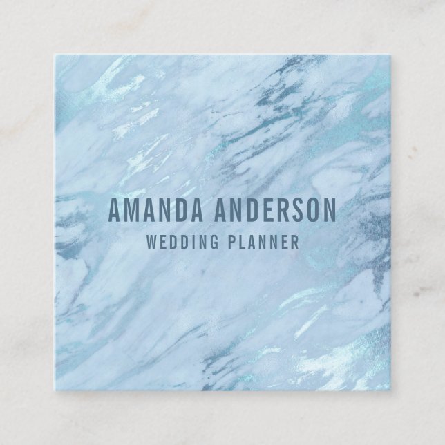 Eleganter Smaragdblau-Marmor| Visitenkarte (Vorderseite)