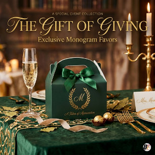 Eleganter Smaragdgrüner und goldener Lorbeerkranz- Geschenkschachtel