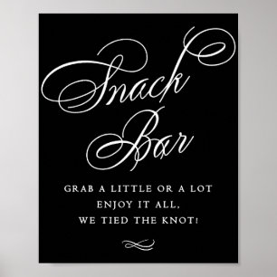 Eleganter Snack Bar Black Calligraphy   Chic Table Poster