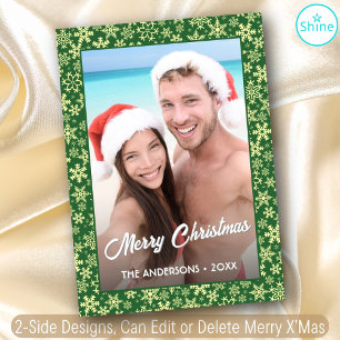 Eleganter Snowflake-Foto-Rahmen Erstellen Sie Ihre Feiertagskarte