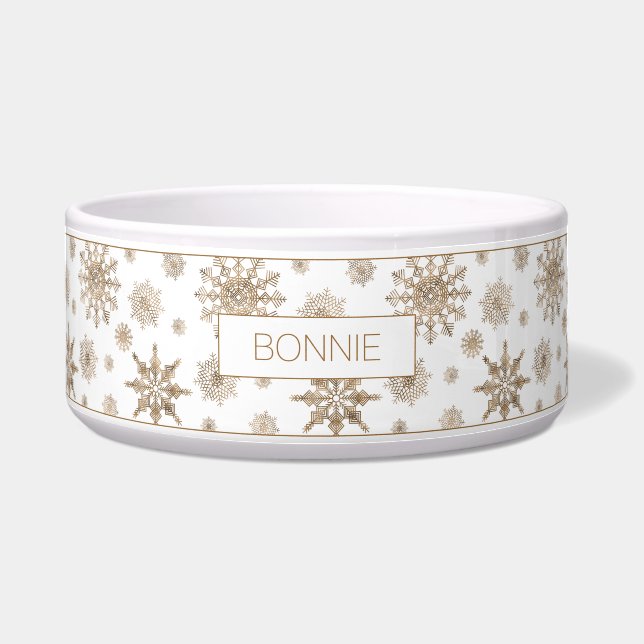 Eleganter Snowflake Minimalistischer Winter Weihna Napf (Vorderseite)