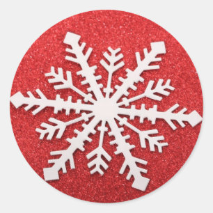 Eleganter Snowflake Weihnachten Merry Winter Runder Aufkleber