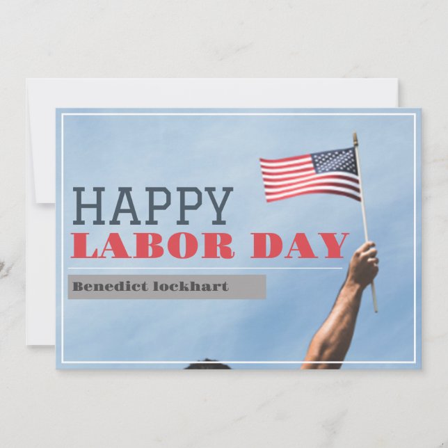 Eleganter Solidarity Worker Labour Day mit US-Flag Dankeskarte (Vorderseite)