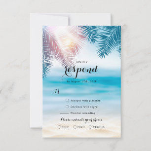 Eleganter Sommer-Strand im tropischen Ozean RSVP Karte