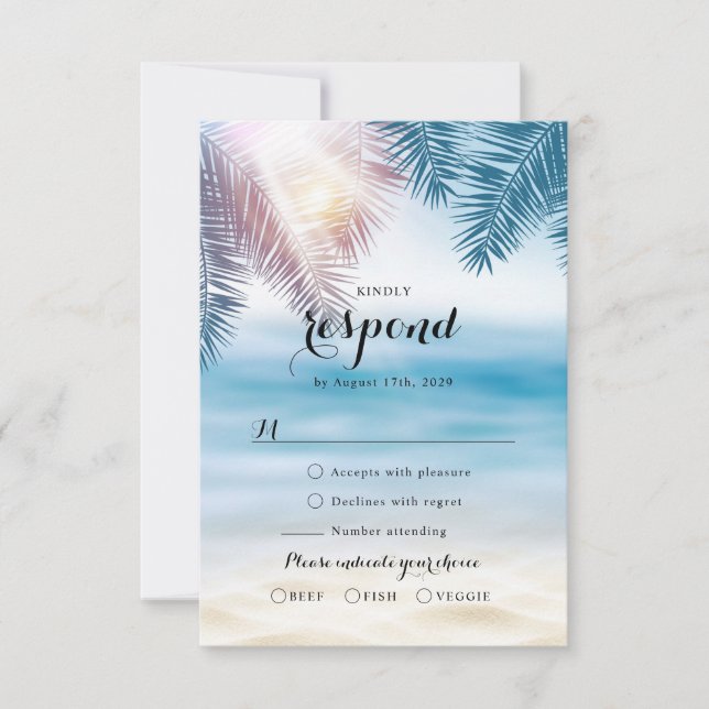 Eleganter Sommer-Strand mit tropischem Meer RSVP Karte (Vorderseite)