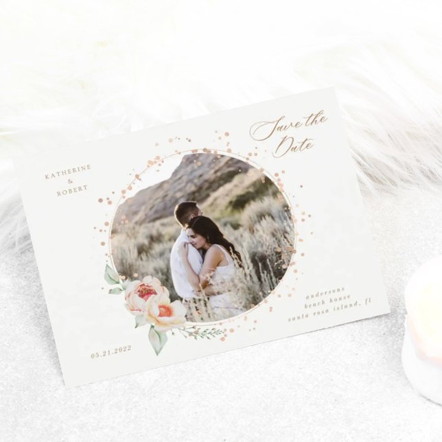 eleganter Sommergarten mit Blumen Save the Date Postkarte (Von Creator hochgeladen)