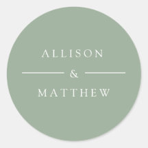 eleganter sommergrüner Hochzeitsaufkleber