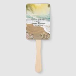 Eleganter Sonnenschein und Blue Ocean Beach Fächer