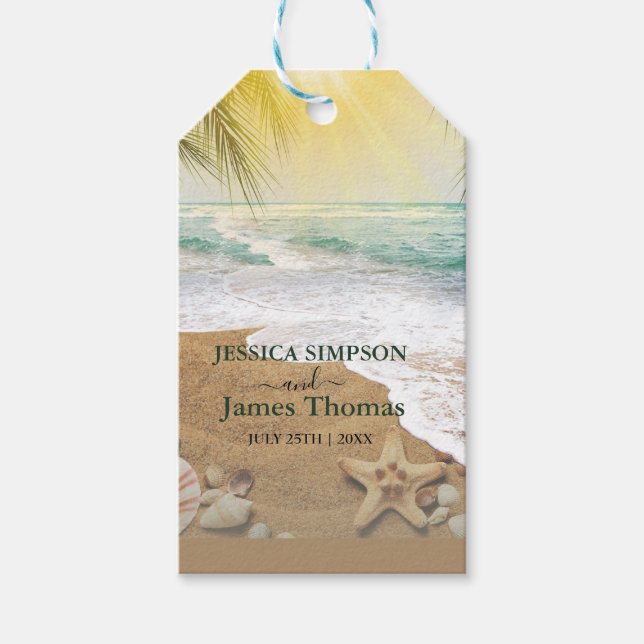 Eleganter Sonnenschein und Blue Ocean Beach Geschenkanhänger (Vorderseite)