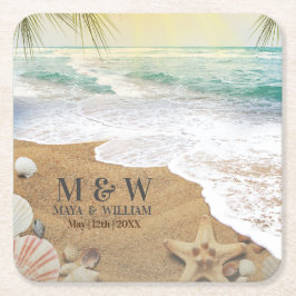 Eleganter Sonnenschein und Blue Ocean Beach Rechteckiger Pappuntersetzer