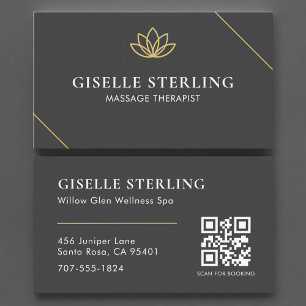 Eleganter Spa- & Wellness-Massagetherapeut QR-Code Visitenkarte