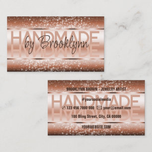 Eleganter Sparkle Glitzer Luxuriöser Glam Copper C Visitenkarte