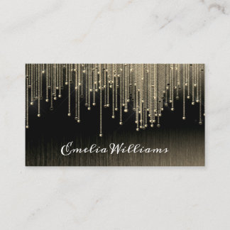 Eleganter Sparkle Gold Crystal Kristall Black Visitenkarte