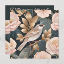 Eleganter Sparrow Rosa und Gold Floral