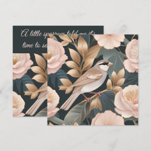 Eleganter Sparrow Rosa und Gold Floral