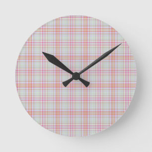 Eleganter Spaß, klassisches rosa-grünes geometrisc Runde Wanduhr