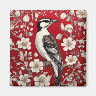 Eleganter Specht Blumenmuster inspiriert von Willi Magnet