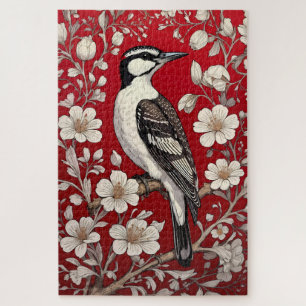 Eleganter Specht Blumenmuster inspiriert von Willi Puzzle