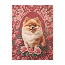 Eleganter Spitz Dog William Morris Inspiriert