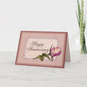 Eleganter Spitze-Jahrestag Karte