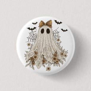 Eleganter Spitzengeist mit Schleife   Floral Ghost Button