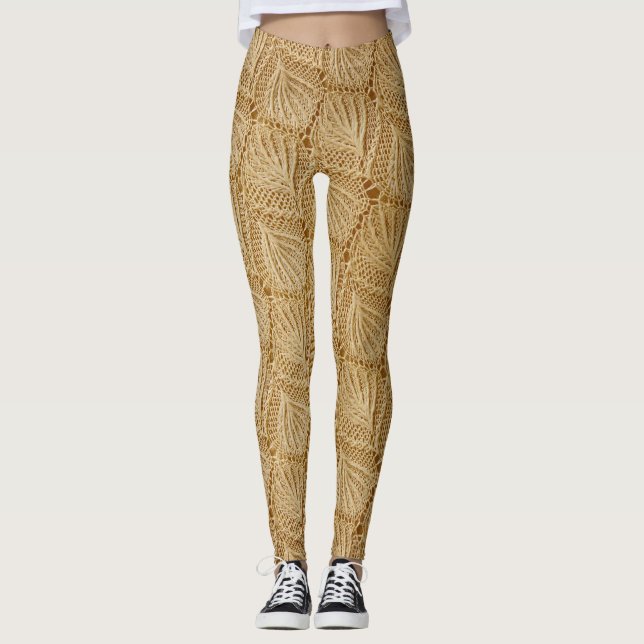 Eleganter Spitzenstoff: Texturierte Muster. Leggings (Vorderseite)