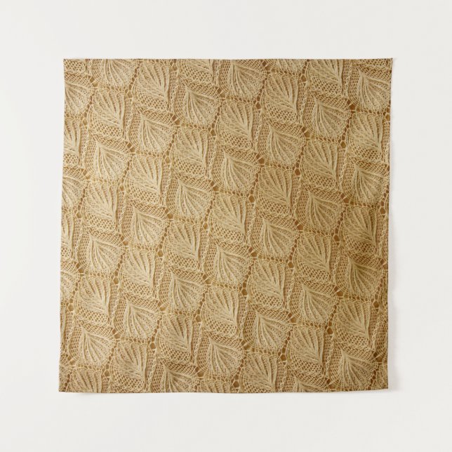 Eleganter Spitzenstoff: Texturierte Muster. Wandteppich (Vorderseite)