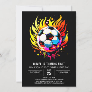 Eleganter Sport Printable Soccer Geburtstag Einladung
