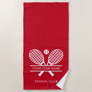 Eleganter Sportclub Name Tennis Rotes Team Strandtuch