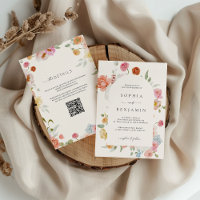 Eleganter Spring Flowers QR Code Wedding Arch
