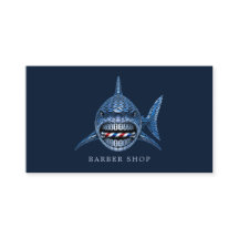Eleganter Stahlhai-Friseur-Shop-QR-Code