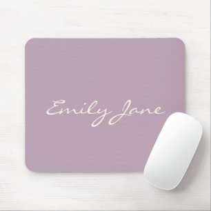 Eleganter Staub-Lila handgeschriebener Schriftname Mousepad