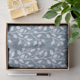 Eleganter Staubblauer Blatt-Botanischer Schattenri Seidenpapier