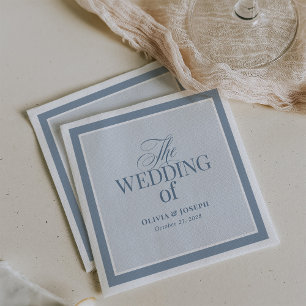 Eleganter Staubblauer Klassische Luxus-Hochzeit Serviette