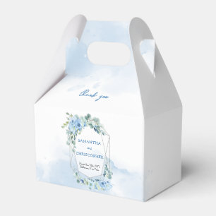 Eleganter, staubblauer silberfarbener Aquarellrahm Geschenkschachtel