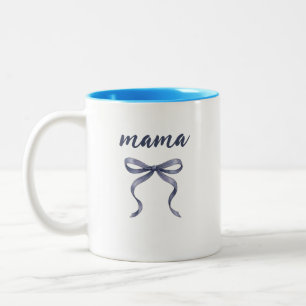 Eleganter staubblauer Wasserfarben-Bogen Mama Cust Zweifarbige Tasse