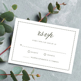 Eleganter Staubgrün-Script-Klassiker für die Hochz RSVP Karte
