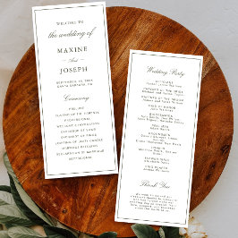 Eleganter Staubgrün-Script-Klassiker Hochzeit Programm