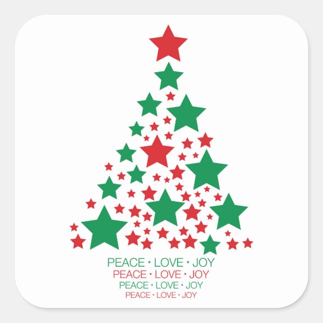 Eleganter Sternbaum Quadratischer Aufkleber (Vorderseite)