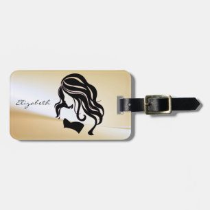 Eleganter Stil Chic -Mädchen Silhouette,Personalis Gepäckanhänger