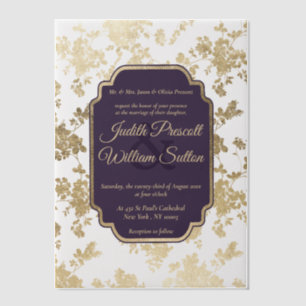 Eleganter Stil Tolopea Lila Gold Florale Hochzeit